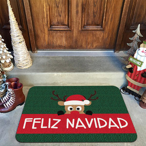 TAPETE DECORATIVO ELITEMAT DISEÑO FELIZ NAVIDAD RENO DE 0.70 X 0.50 MTS TAPETE DECORATIVO ELITEMAT DISEÑO FELIZ NAVIDAD RENO DE 0.70 X 0.50 MTS