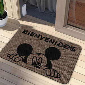 TAPETE DECORATIVO ELITEMAT DISEÑO BIENVENIDOS MICKEY MOUSE NATURAL BEIGE DE 0.70X0.50 MTS TAPETE DECORATIVO ELITEMAT DISEÑO BIENVENIDOS MICKEY MOUSE NATURAL BEIGE DE 0.70X0.50 MTS