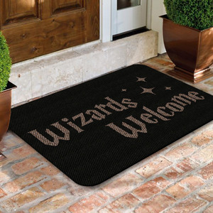 TAPETE DECORATIVO ELITEMAT DISEÑO WIZARDS WELCOME BLACK DE 0.70 X 0.50 MTS TAPETE DECORATIVO ELITEMAT DISEÑO WIZARDS WELCOME BLACK DE 0.70 X 0.50 MTS
