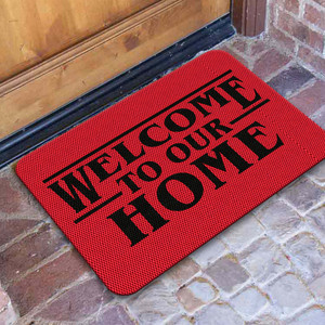 TAPETE DECORATIVO ELITEMAT DISEÑO WELCOME TO OUR HOME RED DE 0.70 X 0.50 MTS TAPETE DECORATIVO ELITEMAT DISEÑO WELCOME TO OUR HOME RED DE 0.70 X 0.50 MTS