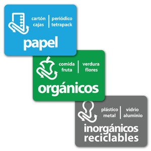 AlproShop® | KIT DE 3 ETIQUETAS DE 34X24 CM PARA RESIDUOS ORGANICOS E INORGANICOS RECICLABLES Y PAPEL AlproShop® | KIT DE 3 ETIQUETAS DE 34X24 CM PARA RESIDUOS ORGANICOS E INORGANICOS RECICLABLES Y PAPEL