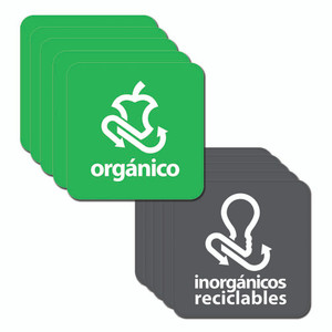KIT DE 5 ETIQUETAS DE ORGANICOS Y 5 ETIQUETAS INORGANICOS DE 20X20 CM KIT DE 5 ETIQUETAS DE ORGANICOS Y 5 ETIQUETAS INORGANICOS DE 20X20 CM