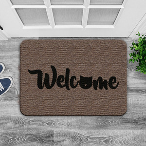TAPETE DECORATIVO ELITEMAT DISEÑO WELCOME CARITA BEIGE DE 0.70 X 0.50 MTS TAPETE DECORATIVO ELITEMAT DISEÑO WELCOME CARITA BEIGE DE 0.70 X 0.50 MTS