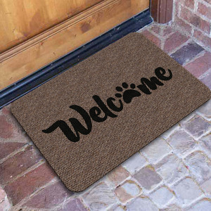 TAPETE DECORATIVO ELITEMAT DISEÑO WELCOME HUELLITA BEIGE DE 0.70 X 0.50 MTS TAPETE DECORATIVO ELITEMAT DISEÑO WELCOME HUELLITA BEIGE DE 0.70 X 0.50 MTS