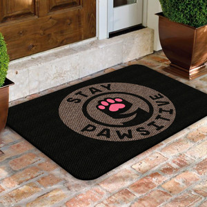 TAPETE DECORATIVO ELITEMAT DISEÑO STAY PAWSITIVE BLACK DE 0.70 X 0.50 MTS TAPETE DECORATIVO ELITEMAT DISEÑO STAY PAWSITIVE BLACK DE 0.70 X 0.50 MTS