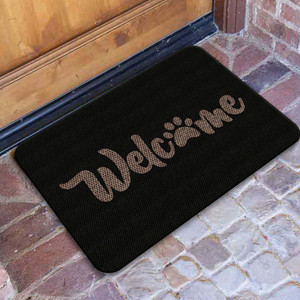 TAPETE DECORATIVO ELITEMAT DISEÑO WELCOME HUELLITA BLACK DE 0.70 X 0.50 MTS TAPETE DECORATIVO ELITEMAT DISEÑO WELCOME HUELLITA BLACK DE 0.70 X 0.50 MTS