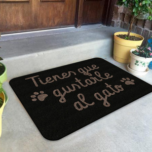TAPETE DECORATIVO ELITEMAT DISEÑO TIENES QUE GUSTARLE AL GATO BLACK DE 0.70 X 0.50 MTS TAPETE DECORATIVO ELITEMAT DISEÑO TIENES QUE GUSTARLE AL GATO BLACK DE 0.70 X 0.50 MTS