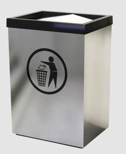 BAL423260P3 CONTENEDOR CUBO DE ACERO INOXIDABLE CON TAPA BALANCIN 80 lts