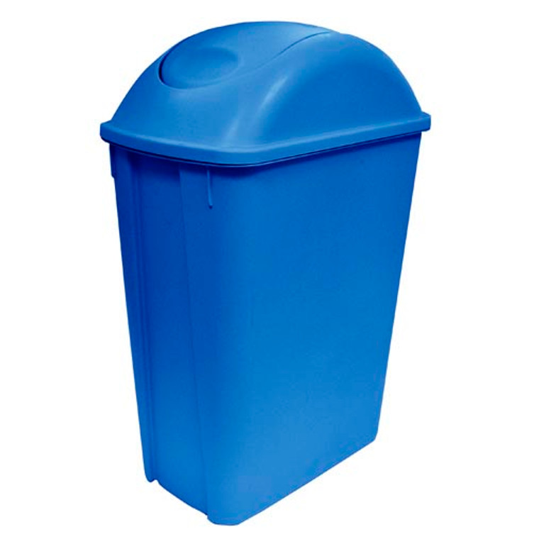 8757AZ CESTO DE 42 Lts CON TAPA BALANCIN LATERAL AZUL
