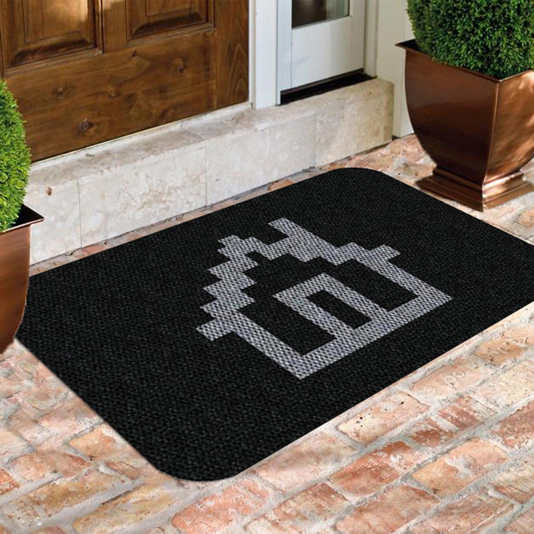 TAPETE DECORATIVO ELITEMAT DISEÑO CASA PIXEL NEGRO DE 0.90 X 0.60 MTS