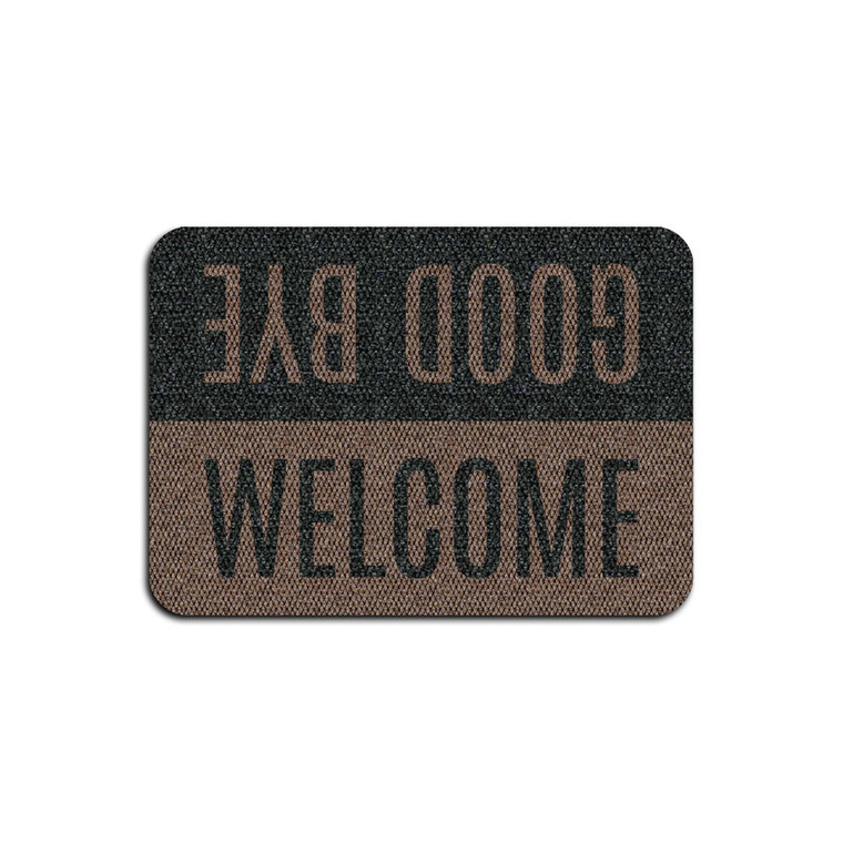 TAPETE DECORATIVO ELITEMAT DISEÑO WELCOME, GOOD BYE NATURAL BEIGE DE 0.70 X 0.50 MTS