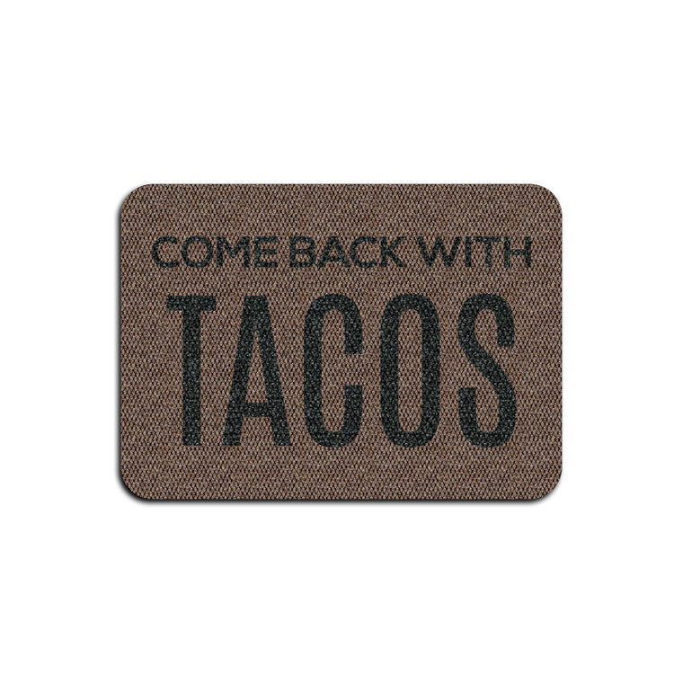 TAPETE DECORATIVO ELITEMAT DISEÑO COME BACK WITH TACOS NATURAL BEIGE DE 0.70 X 0.50 MTS