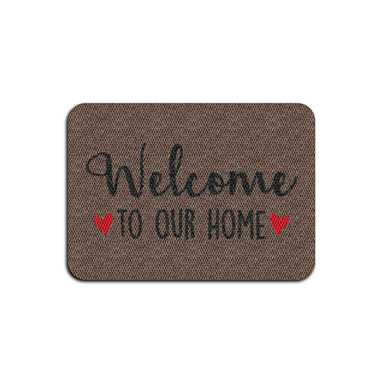 TAPETE DECORATIVO ELITEMAT DISEÑO WELCOME HOME NATURAL BEIGE DE 0.70 X 0.50 MTS