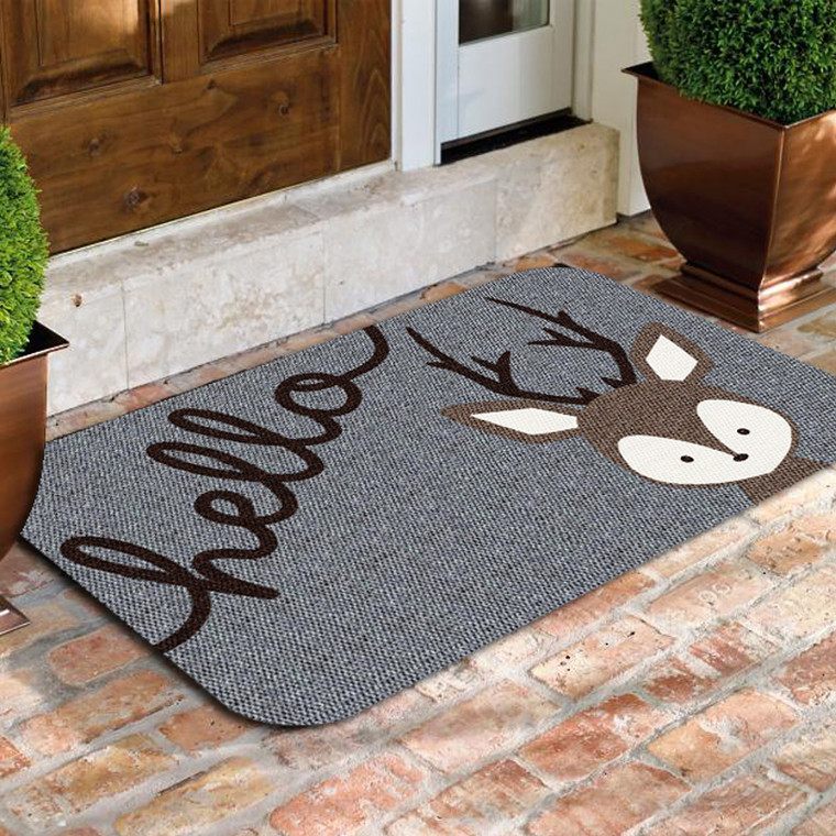 TAPETE DECORATIVO ELITEMAT DISEÑO HELLO ZOO VENADO DE 0.70 X 0.50 MTS