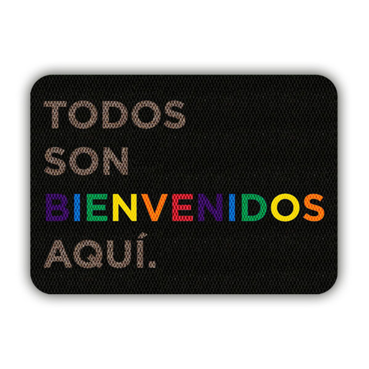 TAPETE DECORATIVO ELITEMAT LGBTTTIQ+ BIENVENIDOS BLACK DE 0.70X0.50 MTS