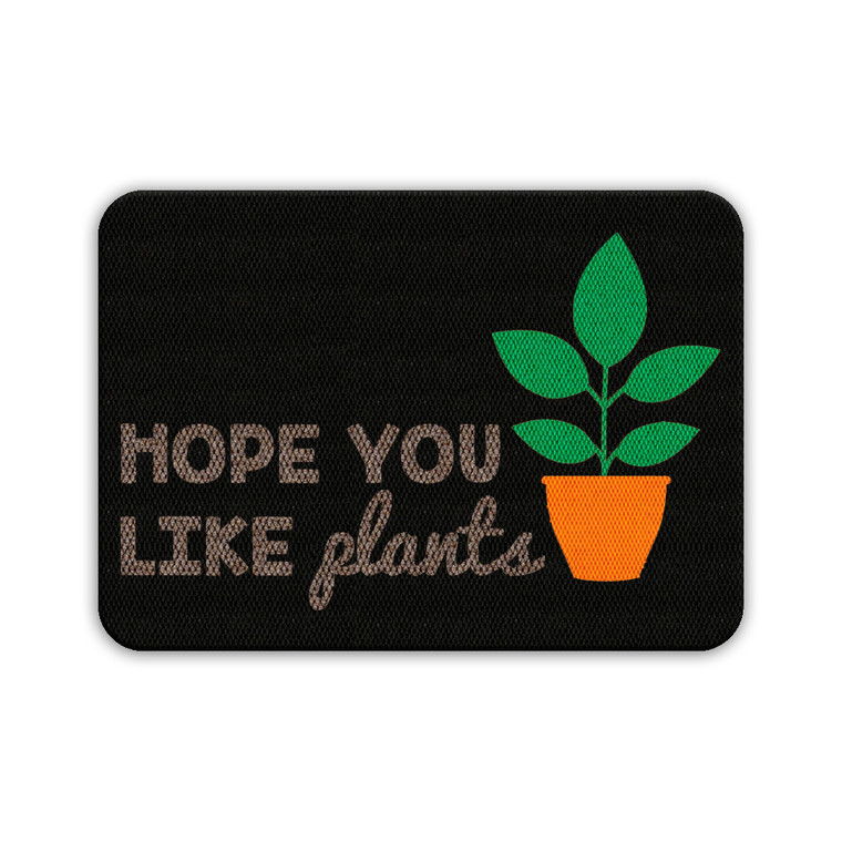 TAPETE DECORATIVO ELITEMAT DISEÑO HOPE YOU LIKE PLANTS BLACK DE 0.70 X 0.50 MTS