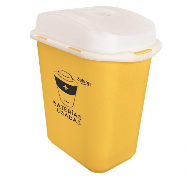 AlproShop® | 8211AM CONTENEDOR PARA RECICLAJE DE BATERIAS AMARILLO DE 13 L