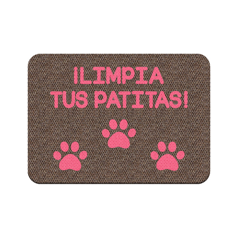 TAPETES PERSONALIZADOS ALPROSHOP | TAPETE DECORATIVO ELITEMAT DISEÑO LIMPIA TUS PATITAS BEIGE DE 0.70 X 0.50 MTS