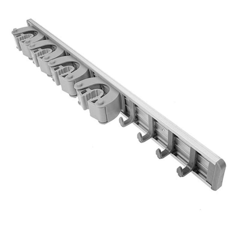 3164GR RACK PORTA ESCOBAS MOPS PAÑOS CON GANCHOS GRIS METÁLICO 3164GR RACK PORTA ESCOBAS MOPS PAÑOS CON GANCHOS GRIS METÁLICO