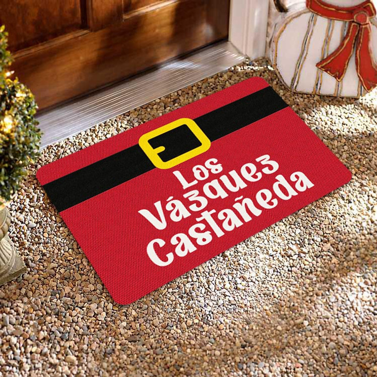 TAPETE DECORATIVO ELITEMAT NAVIDEÑO DISEÑO DE CUNTURÓN DE SANTA  CLAUS DE 0.70 X 0.50 MTS RED TAPETE DECORATIVO ELITEMAT NAVIDEÑO DISEÑO DE CUNTURÓN DE SANTA  CLAUS DE 0.70 X 0.50 MTS RED