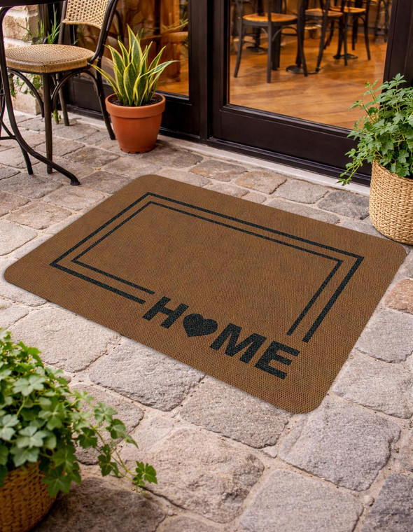 TAPETE DECORATIVO ELITEMAT DISEÑO HOME CORAZÓN DE 0.70 X 0.50 MTS