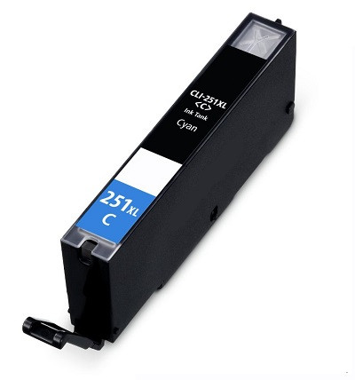 Canon CLI-251XLC, CLI-251XL Cyan, Compatible Printer Ink Cartridge for select Canon PIXMA Printers