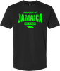 Reggae Jerk Brand - Property of Jamaica Crew Unisex Tee Black Neon Green Front