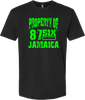 Reggae Jerk Brand - Property of 87SIX Crew Unisex Tee Black Neon Green Front