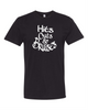 Hits, Cuts & Bruises Podcast - HCB Branded Fit Crew Tee Black White Front