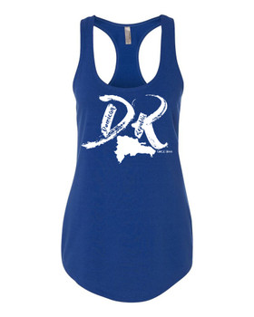 Hispaniola Port & Trade Company | DR "Since 1844" Royal Ladies Premium Fitted French Terry Racerback Slub Tank Hispaniola Port & Trade Company | DR "Since 1844" Royal Ladies Premium Fitted French Terry Racerback Slub Tank