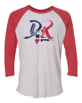 Hispaniola Port & Trade Company | DR "Since 1844" Vintage Red-Light Heather Raglan Tee Hispaniola Port & Trade Company | DR "Since 1844" Vintage Red-Light Heather Raglan Tee