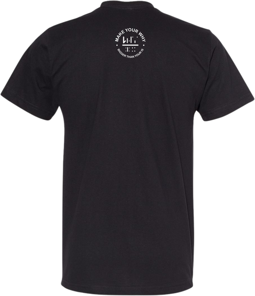 WOI Brand | Branded Black White Crew Unisex Tees Back