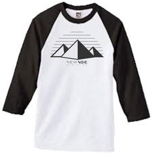 New Age Clothing TriPy Wht-Blk Cool Greys Raglan New Age Clothing TriPy Wht-Blk Cool Greys Raglan