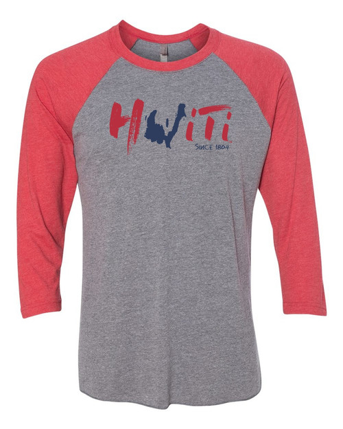 Hispaniola Port & Trade Company Haiti 1804 Raglan Tee HTRRED