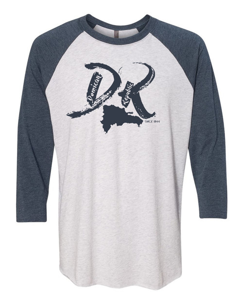 Hispaniola Port & Trade Company | DR "Since 1844" Vintage Navy-Light Heather Raglan Tee