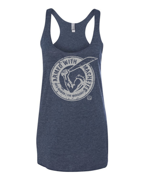 Hispaniola Port & Trade Company AWM Since 1804 Ladies Triblend Racerback Tank Vin Navy