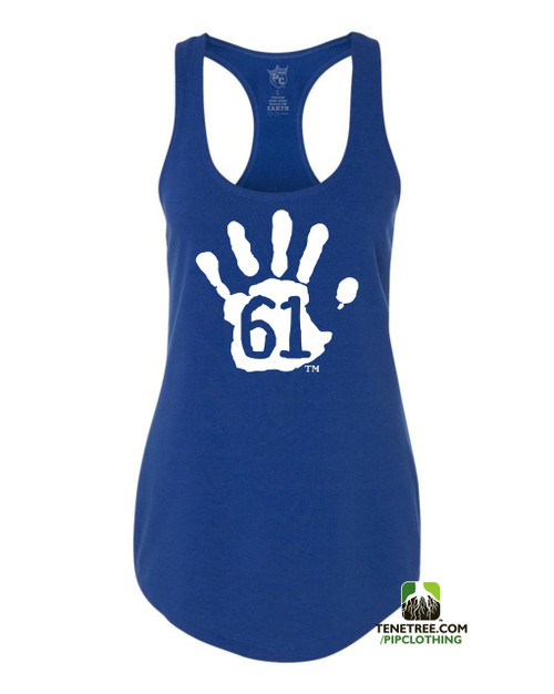 PC RUH Hand61 Ladies Royal Scalloped Racerback Tank