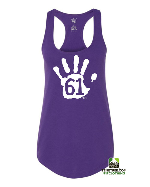 PC RUH Hand61 Ladies Purple Scalloped Racerback Tank