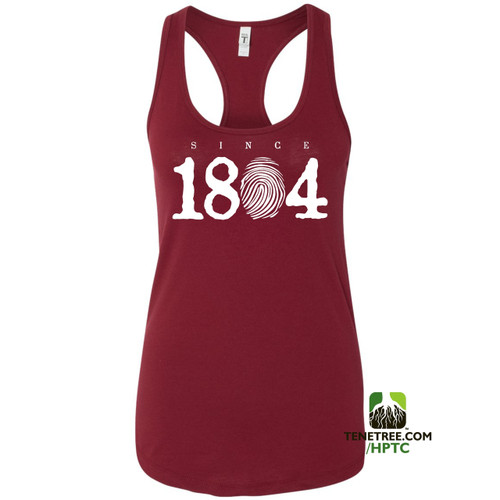 Hispaniola Port & Trade Company Since 1804 Ladies Racerback Tank Top Cardinal White
