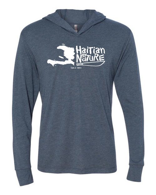 HISPANIOLA PORT & TRADE COMPANY HBN MAP HOODED TEE VIN BLUE