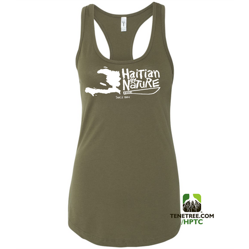 HISPANIOLA PORT & TRADE COMPANY HBN MAP RACERBACK TANK OLIVE