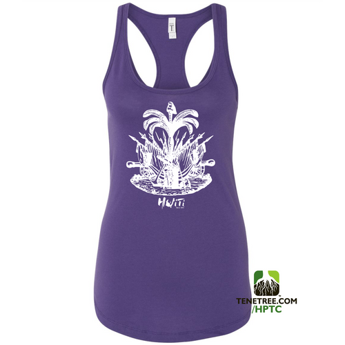 HISPANIOLA PORT & TRADE COMPANY PALMA LADIES RACERBACK TANK TOP PURPLE WHITE