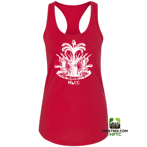 HISPANIOLA PORT & TRADE COMPANY PALMA LADIES RACERBACK TANK TOP RED WHITE