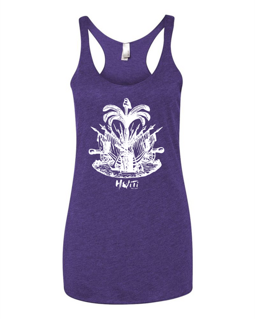 HISPANIOLA PORT & TRADE COMPANY PALMA LADIES RACERBACK TANK TOP VINPURPLE WHITE