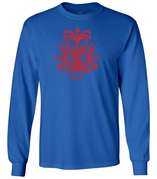 HISPANIOLA PORT & TRADE COMPANY PALMA LONG SLEEVE CREW BLUE RED