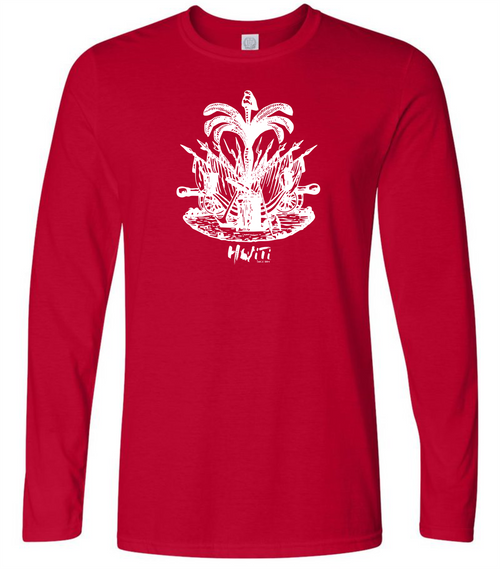 HISPANIOLA PORT & TRADE COMPANY PALMA LONG SLEEVE CREW RED WHITE