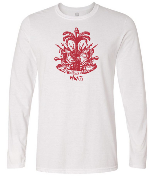 HISPANIOLA PORT & TRADE COMPANY PALMA LONG SLEEVE CREW WHITE RED