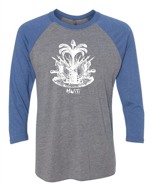 HISPANIOLA PORT & TRADE COMPANY PALMA TRIBLEND RAGLAN BLUEGREY WHITE