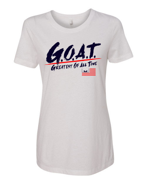 Marvelous Artz - GOAT Pride White Red Navy Ladies Crew