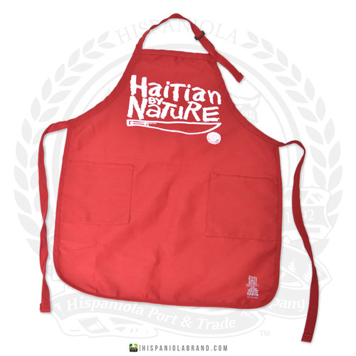 Hispaniola Port & Trade Company | "Haitian By Nature" Red White Apron